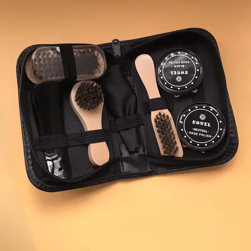 Set di spazzole per la pulizia 7 in 1, adatte per la cura di pelle scamosciata, scarpe, mobili, interni auto, borse e cinture