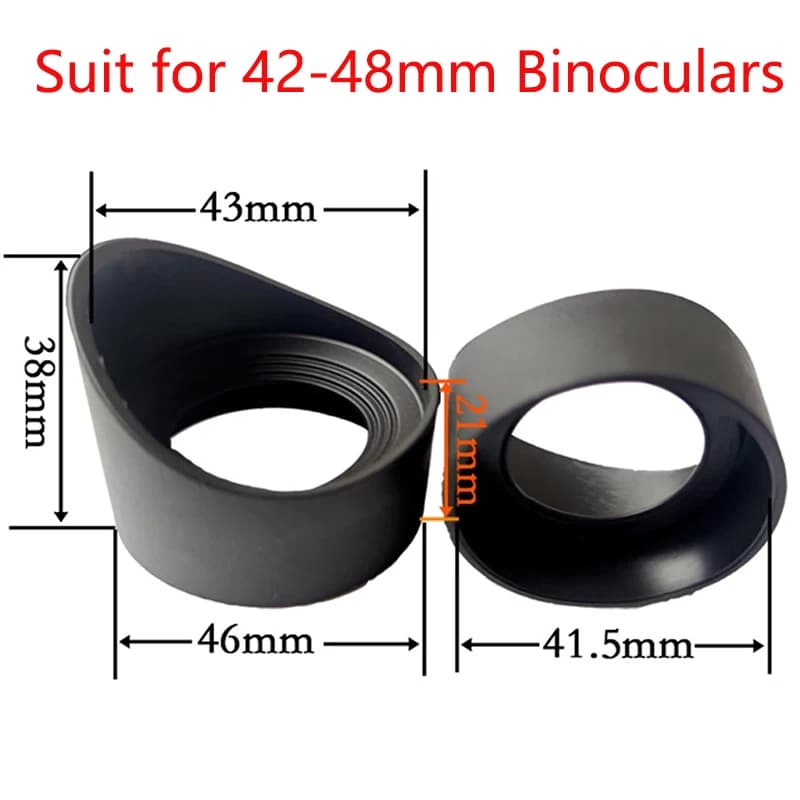 2PCS 42-48mm Monocolo binocolo Birdwatching Scope Oculare Gomma Occhi Scudi Protezioni Tazze Vestito Pieghevole per 10X42 8X42 10X50