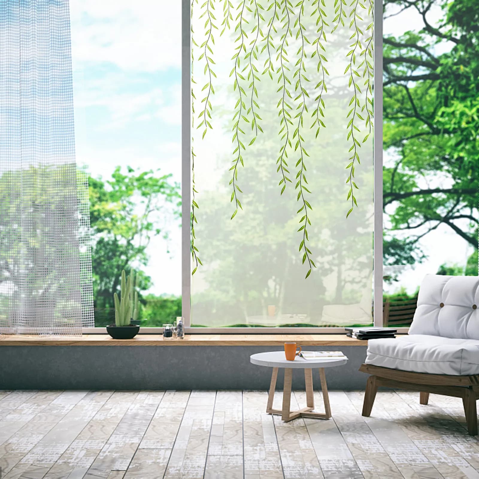 Semi-Transparent Voile Curtains Window Sheer Tulle Panels with Rod Pockets for Bedroom Living Room Kitchen 100x200cm Green Light