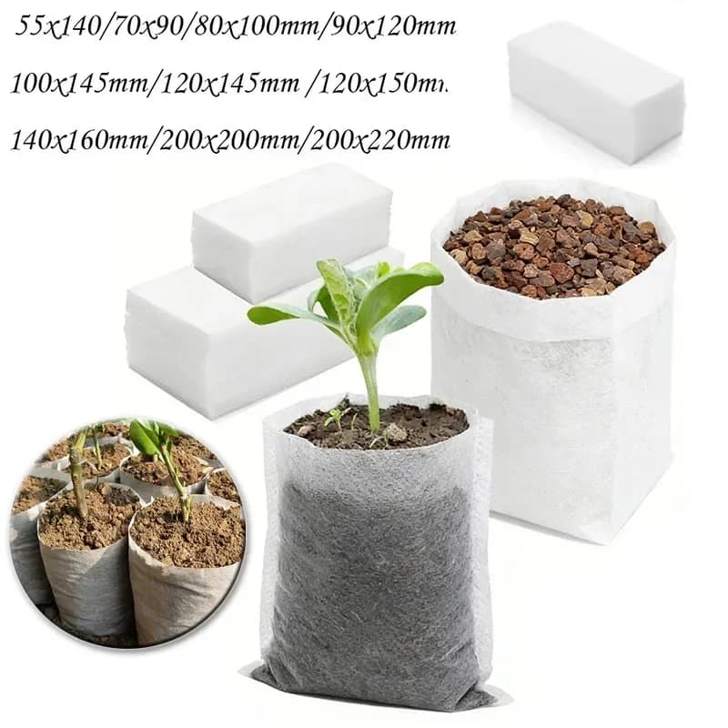 100-50 pieces Biodegradable nursery bags, plant growth bags in nonwoven fabric, seed sowing bags, flower pots for accessories and home garden tools
