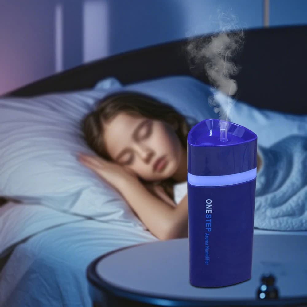 Mini umidificatore triangolare con spegnimento automatico, funzionamento silenzioso, alimentato tramite USB con timer per scrivania, camera da letto e viaggi