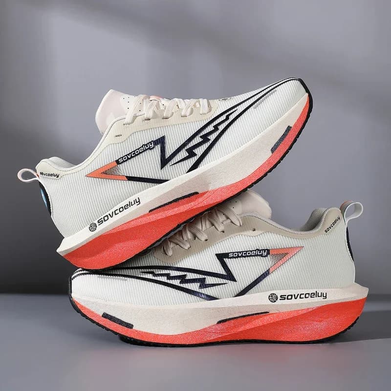 Scarpe da Corsa Unisex, Sneakers con Piastra in Carbonio per Uomo e Donna, Leggere e Comode per Maratona, Antiscivolo