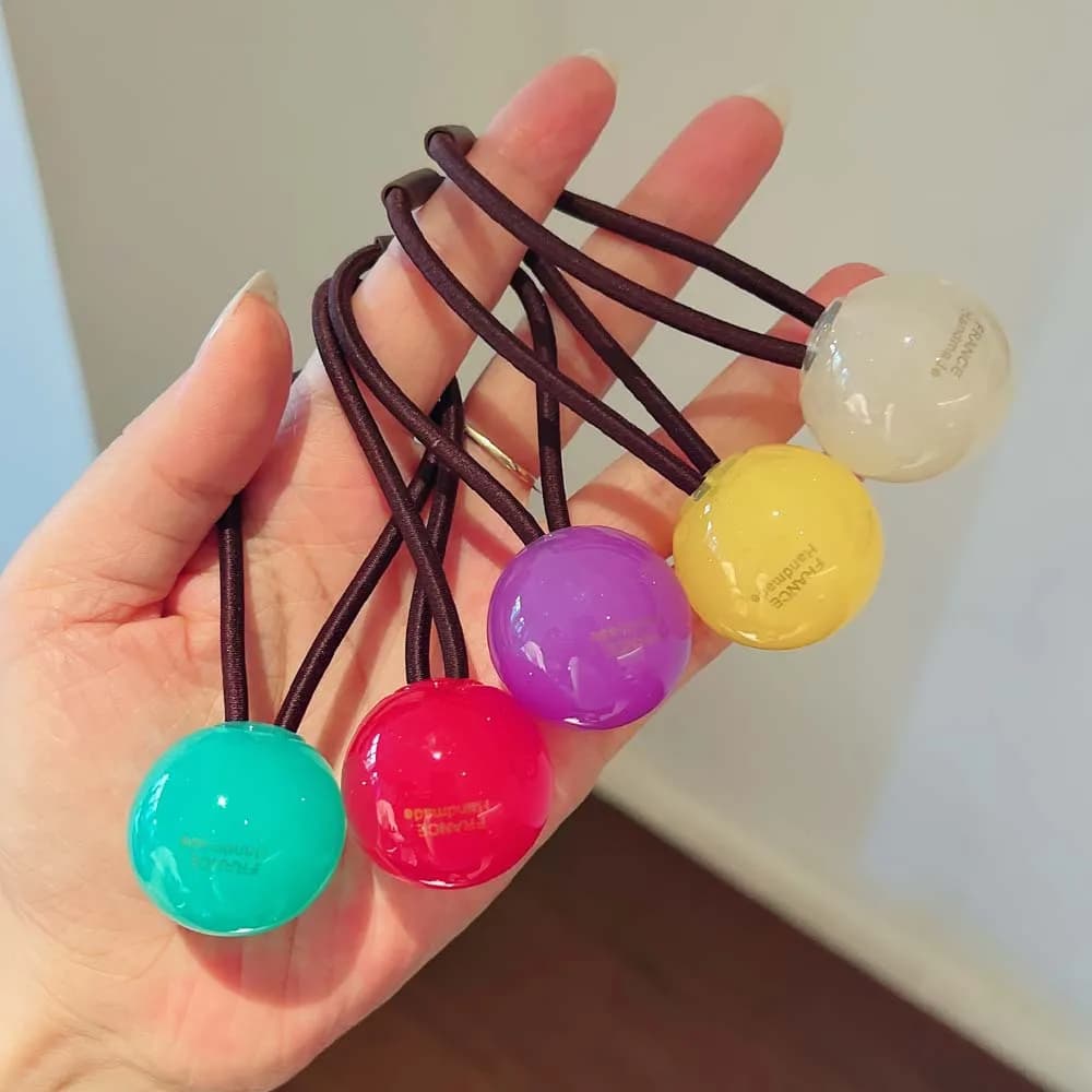 Ins popolare palla trasparente colorata fascia elastica per capelli ragazze sfera di cristallo accessorio per capelli elastico porta coda di cavallo all'ingrosso