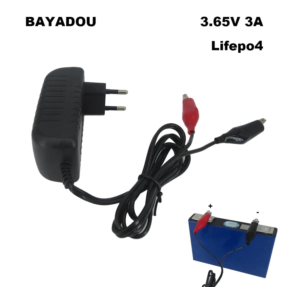 Caricabatterie intelligente CC 3,65 V 3 A per caricabatterie con fosfato di ferro 3.2 V 3,3 V 1S Lifepo4 18650 100 - 240 V CA EU US Plug Clip