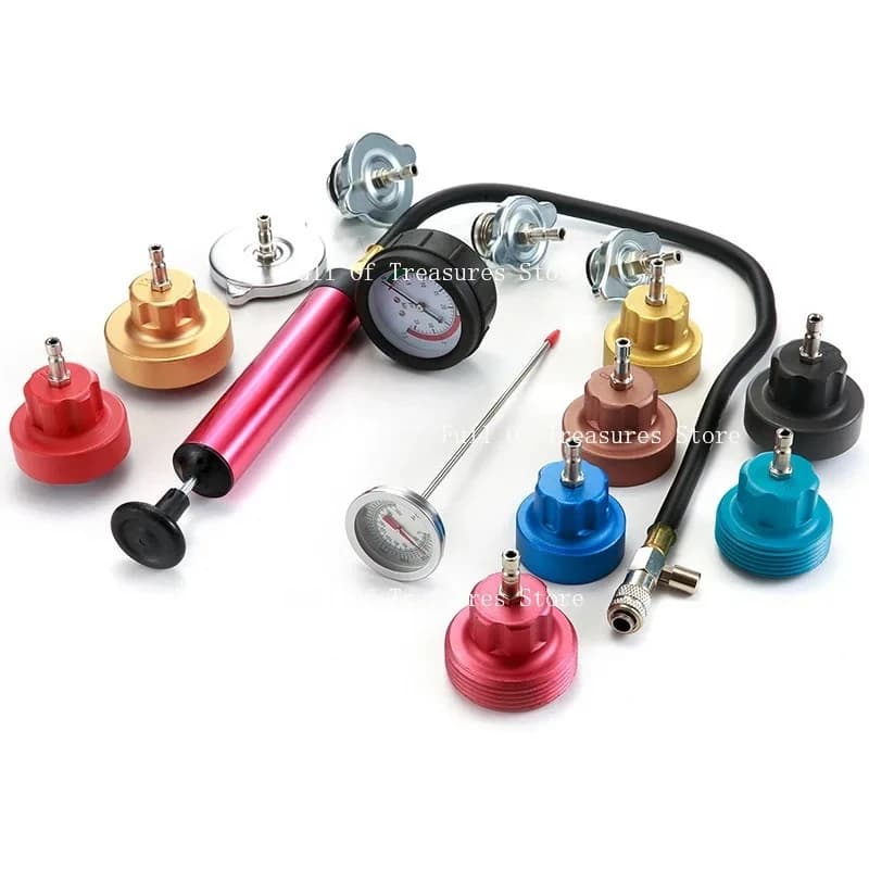 Radiator Pressure Tester Kit Cooling System 14 Pieces with Aluminum Adapter - Set Automotive Tools