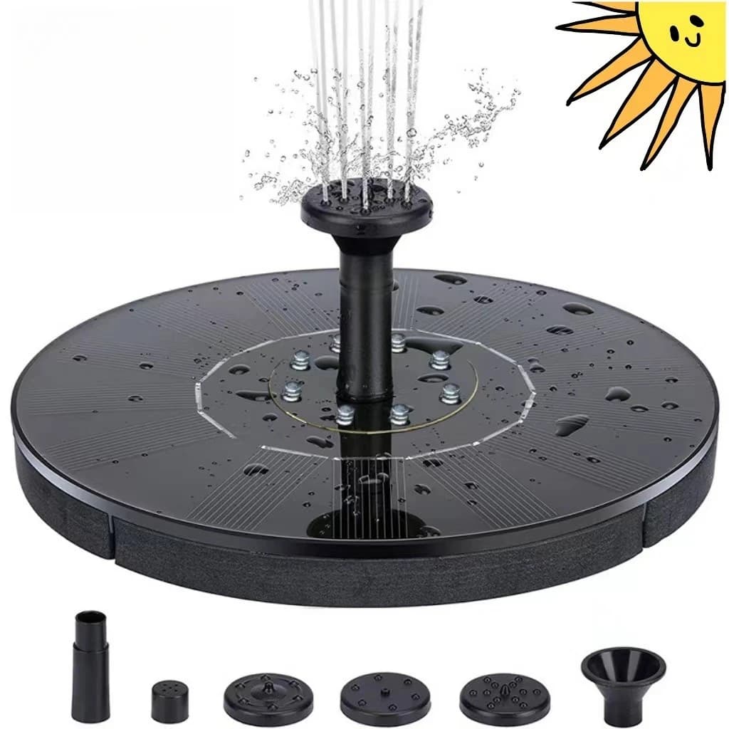 Pompa Solare Galleggiante 13/16cm per Fontana Solare, Vasche per Uccelli, Decorazione per Giardino, Piscina Esterna, Laghetto