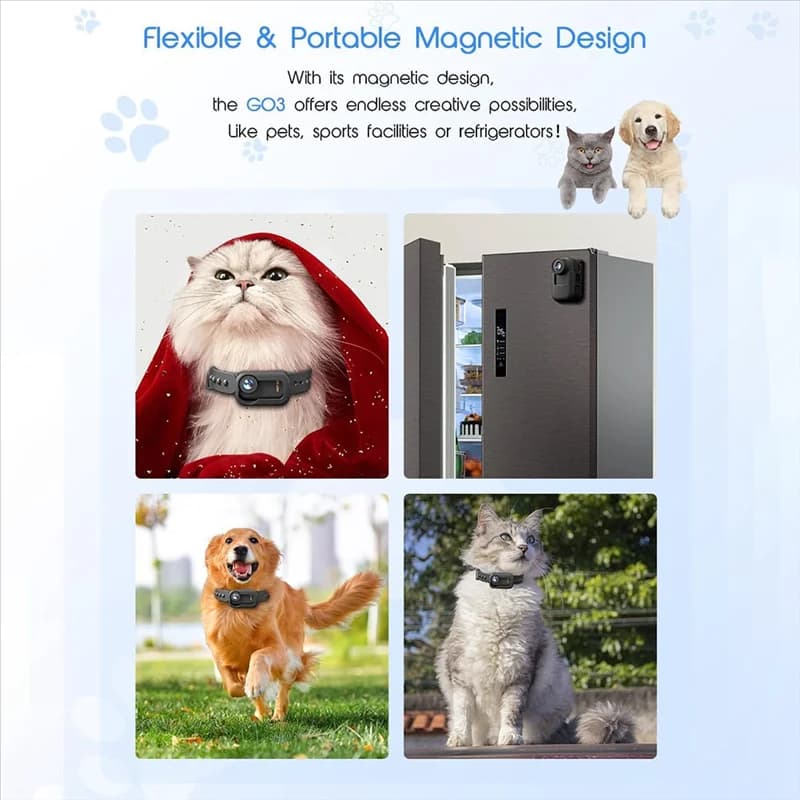 B27B 4K 30Hz Collar for pets, Mini action camera for animals Vlog for video discs Dog collar camera