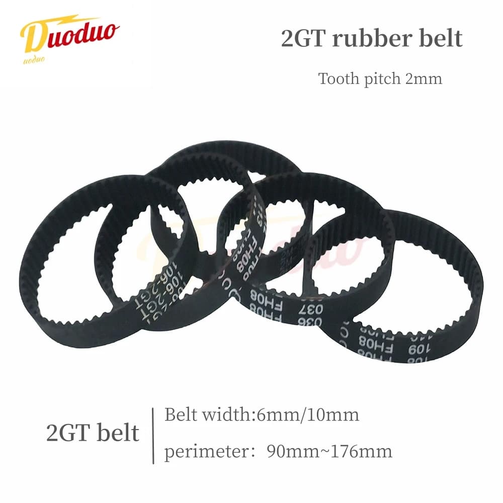 GT2 2GT Width 6/10mm 2M Rubber Strap Belt Belt Synchron Circular Belt 90mm-176mm Suitable for 3D Printers Accessories