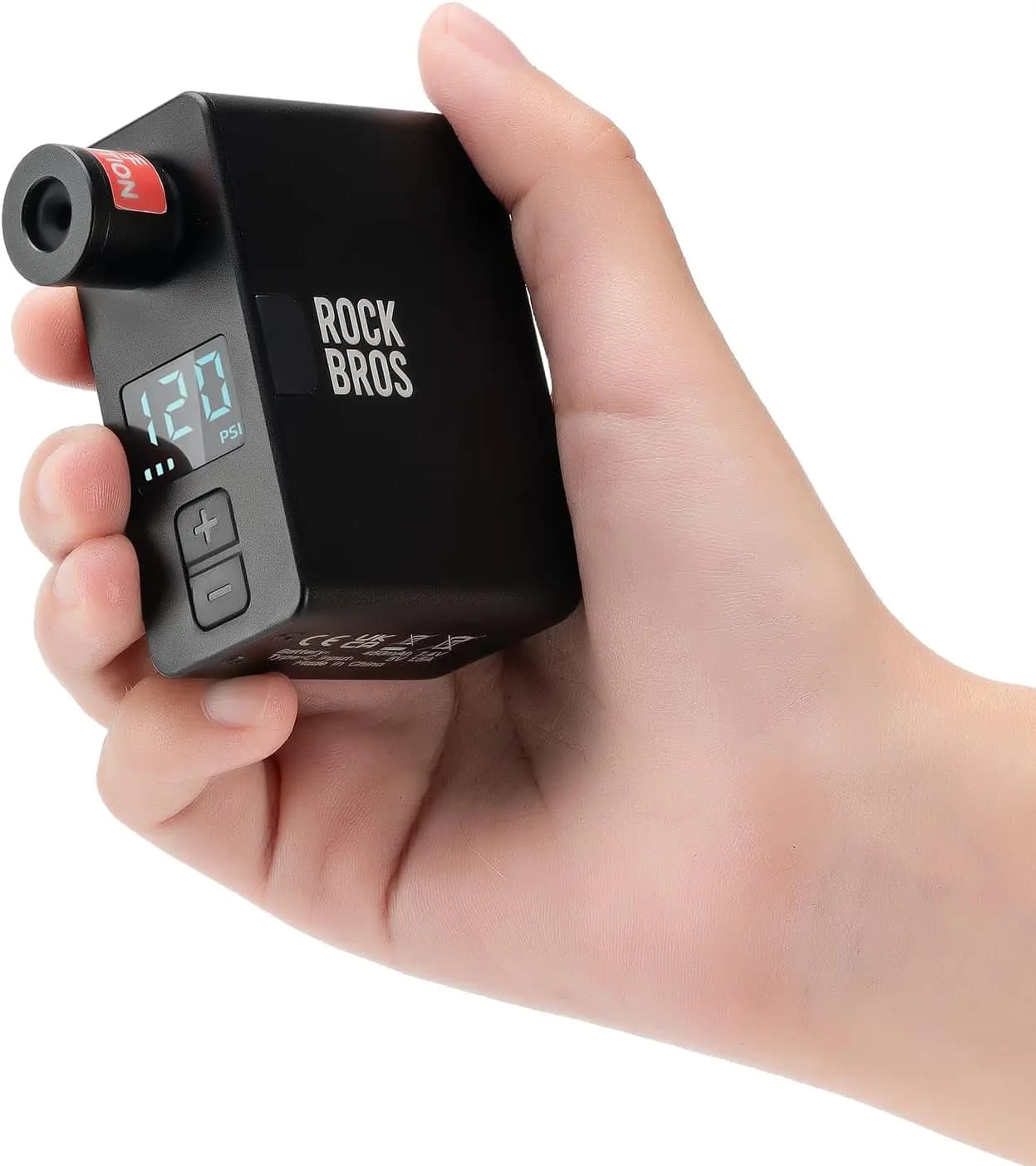 Pompa Elettrica Portatile a LED per Bici con Arresto Automatico, Max 120 PSI per E-Bike, MTB, Bici da Strada
