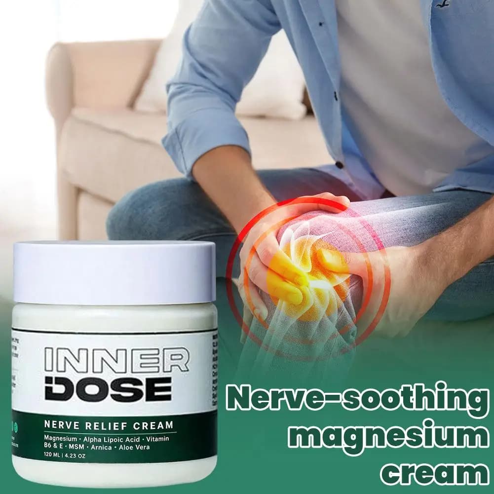 INNER DOSE Nerve Relief Cream 120ml – Magnesium, Alpha Lipoic Acid & Arnica for Muscle Soothing & Deep Moisture