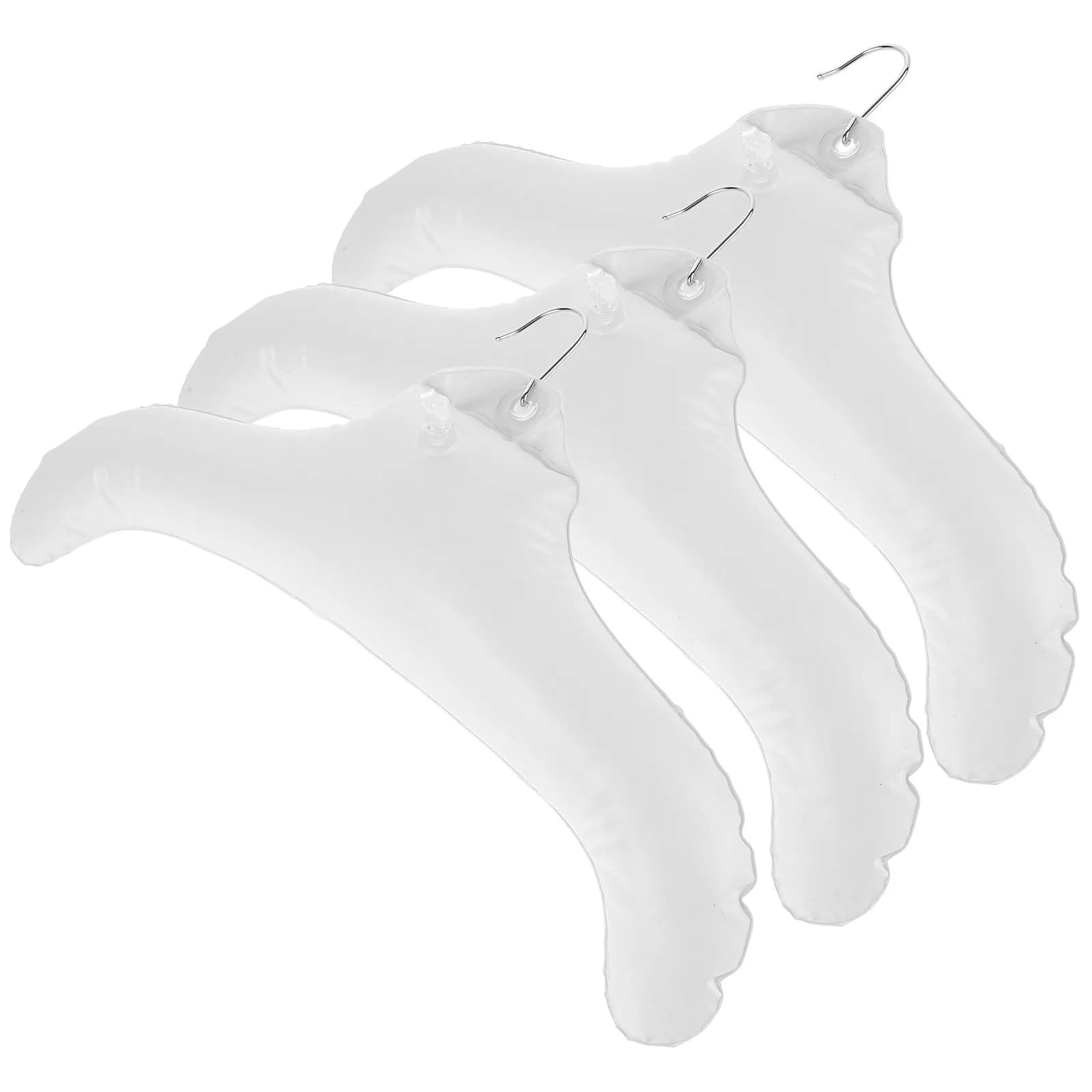 3Pcs Inflatable Hangers for Clothes Strong Wear Resistant Smooth Surface Easy Use Space Saving Closet Gym Travel Drying Rack