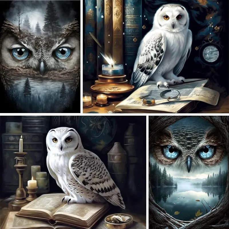 2024 New Diamond Painting Animal Magical Owl Mosaic Cross Stitch Kit ricamo Cartoon Handmade Wall Decor Living Room