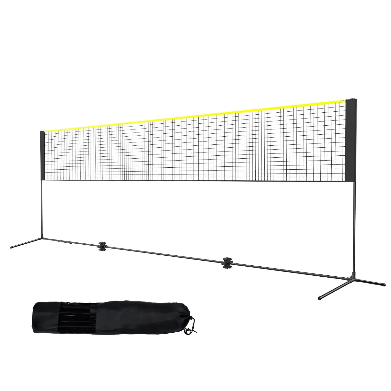 Badminton Net, Height Adjustable Volleyball Net, 17ft Wide Foldable Pickleball Net, Portable Easy Setup Tennis Net Set with Poles, Stand and Carry Bag, for Kids Backyard Game Indoor Outdoor Use