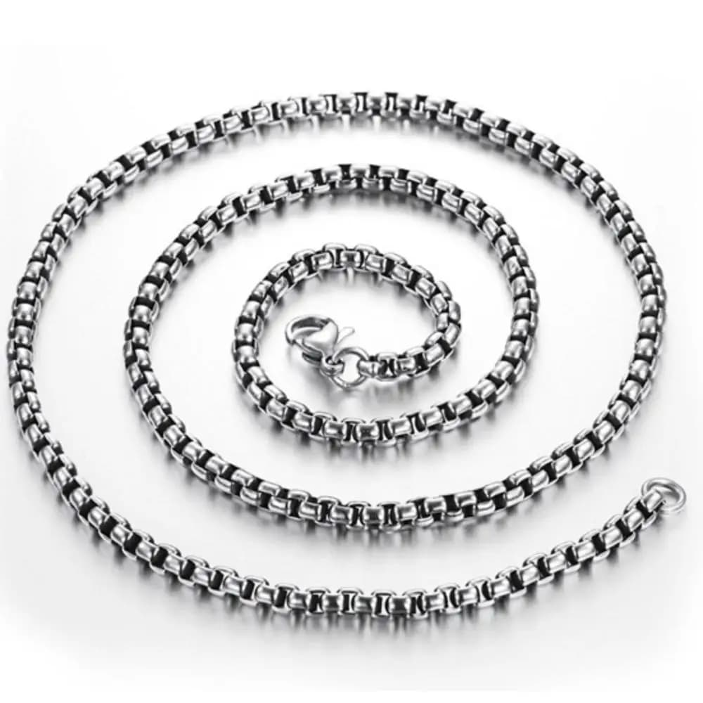 REGELIN 50/55/60/65/70cm Length 316L Stainless Steel Chain Box chain Square Pearl chain Lobster Clasps Simple Chains Necklace