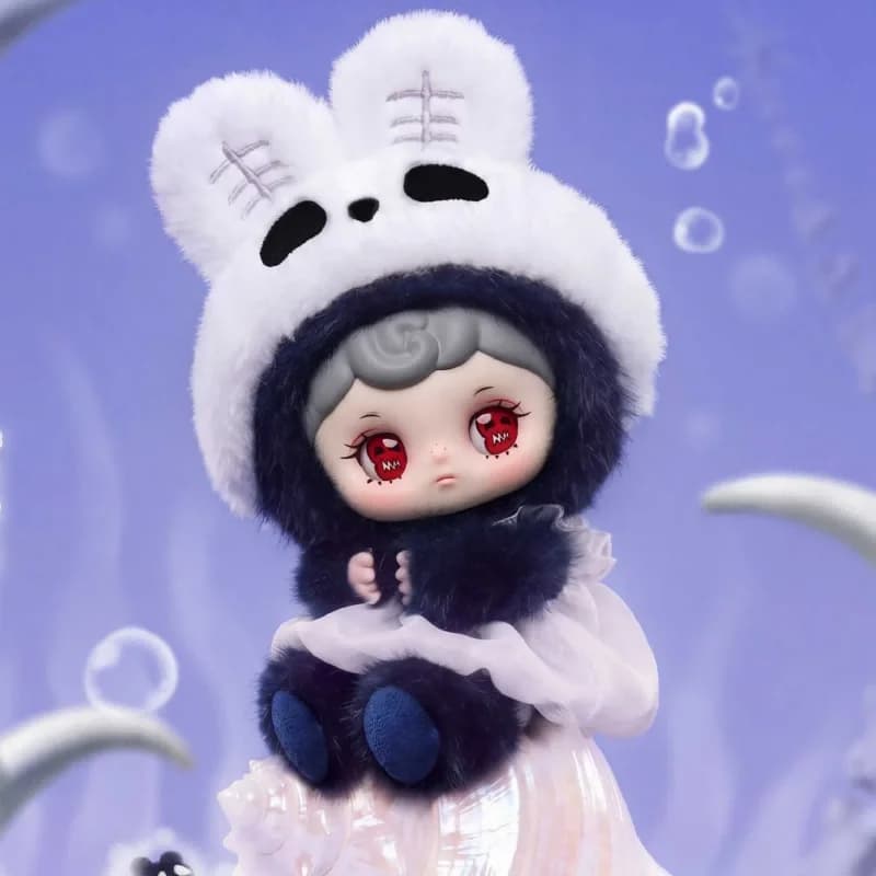 Tarti Skull Panda Vinyl Plush Pendant Doll Model Cute Collectible Soft Stuffed Toy Bag Desktop Decoration Holiday Birthday Gifts