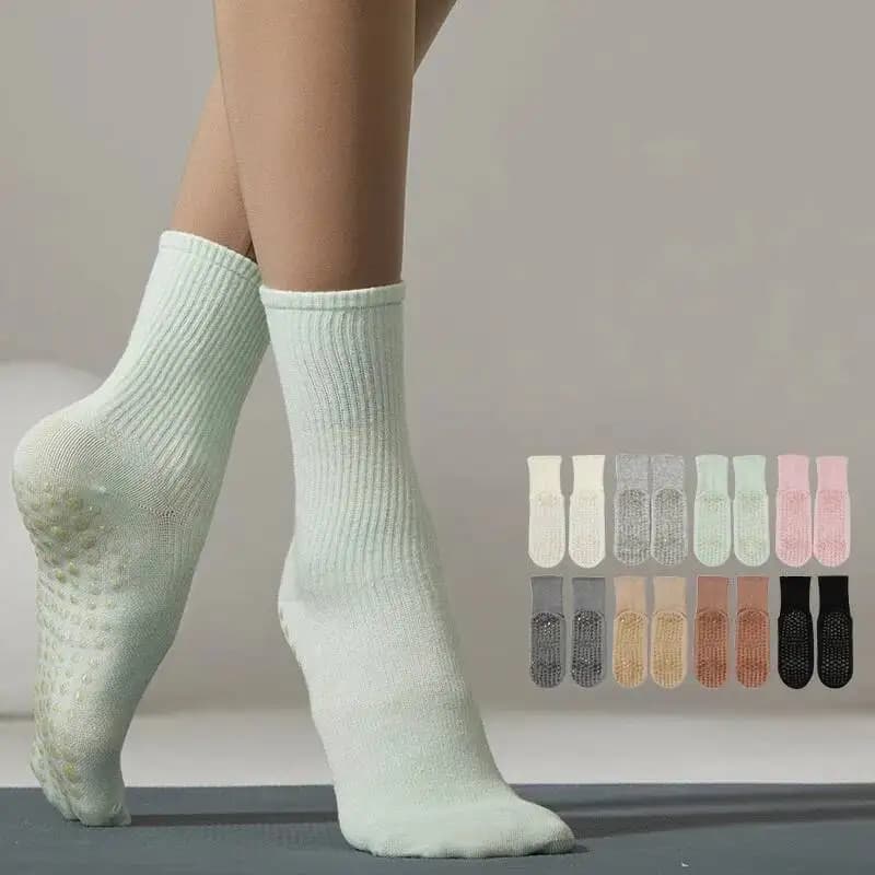 Silicone Socks for Yoga Sports Socks Non-slip Solid Color For Professional Dance Socks for Gym Pilates For Fitness Breathable Women Cotton