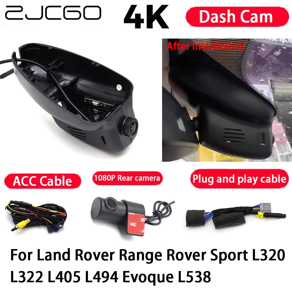 Dash Cam 4K Plug and Play for Car with Night Vision for Land Rover Range Rover Sport L320 L322 L405 L494 Evoque L538