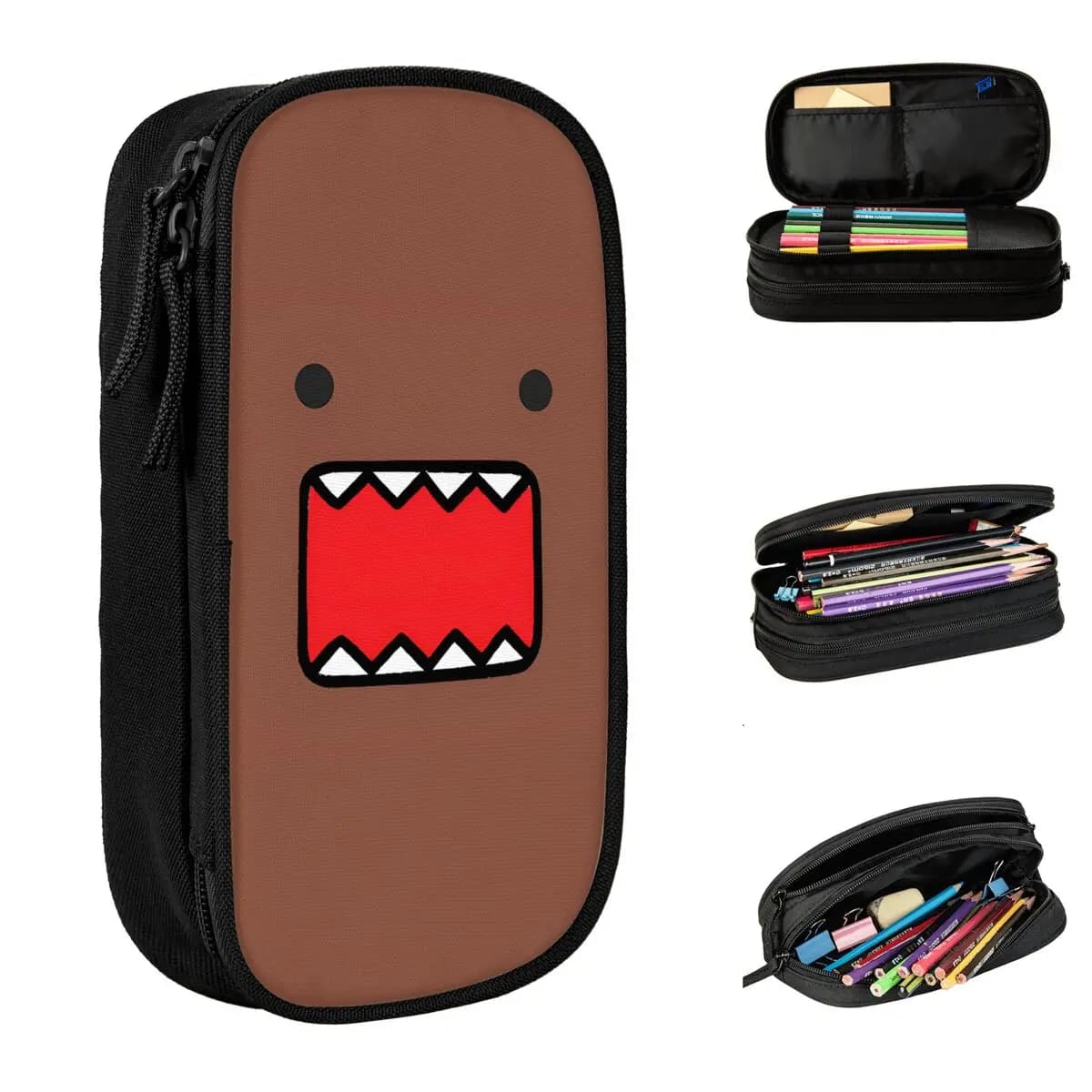Bella astuccio per bambole giapponesi Kawaii Domo Kun Astuccio per matite per ragazze Ragazzi Grande borsa di immagazzinaggio Materiale scolastico Regalo di cancelleria