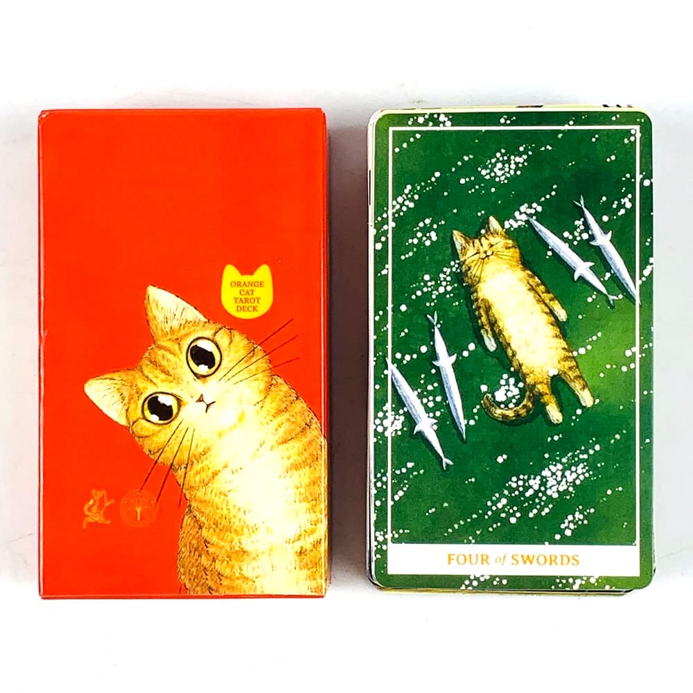 Nuovo mazzo di tarocchi A 78 pezzi di carte Il miglior regalo per gli appassionati di gattini dei cartoni animati, ideali per principianti, meditazione e giochi di società