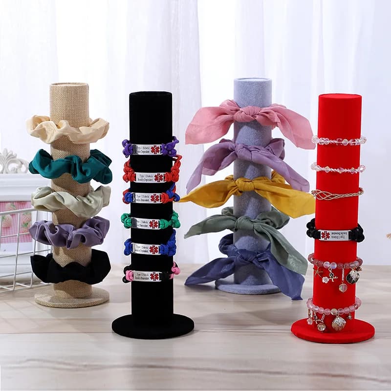 Elegante supporto per gioielli per bracciali e orologi, con torre verticale per fascia per capelli e supporto per Rack T-Bar per Organizer per armadio