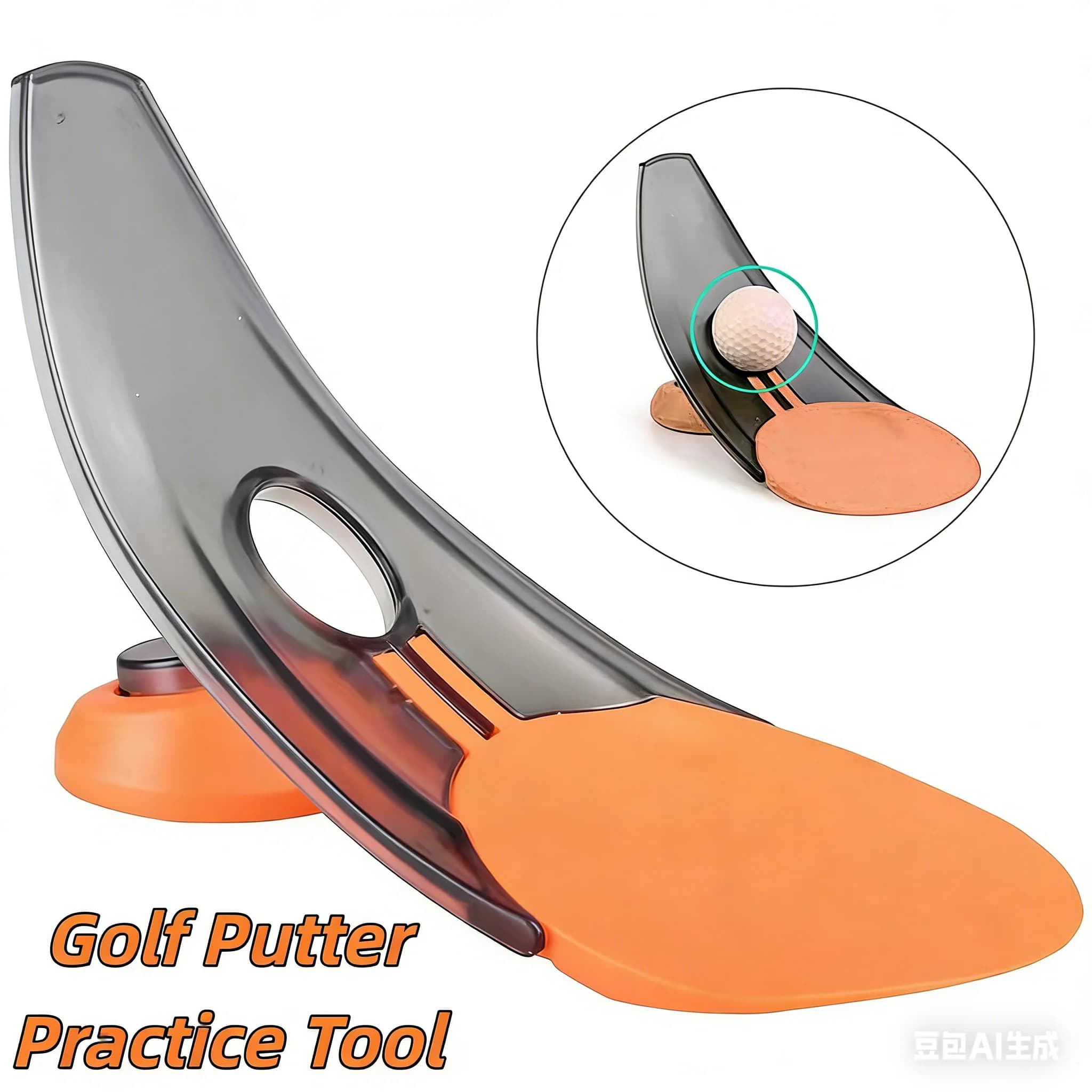 Portable Golf Putter Practice Tool Alignment Stick Holder Foldable Design Stability Indoor Outdoor Triple Aim Points Spiked Base