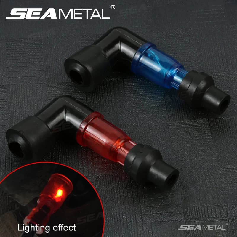 SEAMETAL Tappo per candela di accensione universale per moto Copri tappi per candele lampeggianti per moto da 90 gradi per scooter da moto