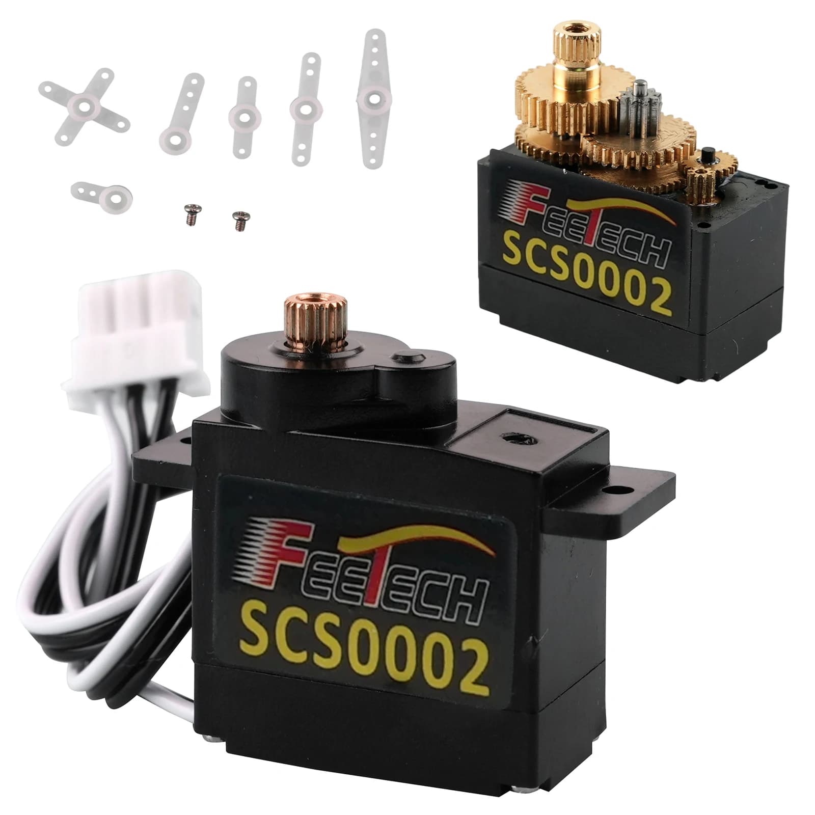 Feetech SCS0002 Servo Bus Seriale TTL 2g 6V con Ingranaggi in Metallo, Motore ad Alta Coppia da 0,7kg, Micro Servo per Elicotteri RC e Robot STEAM