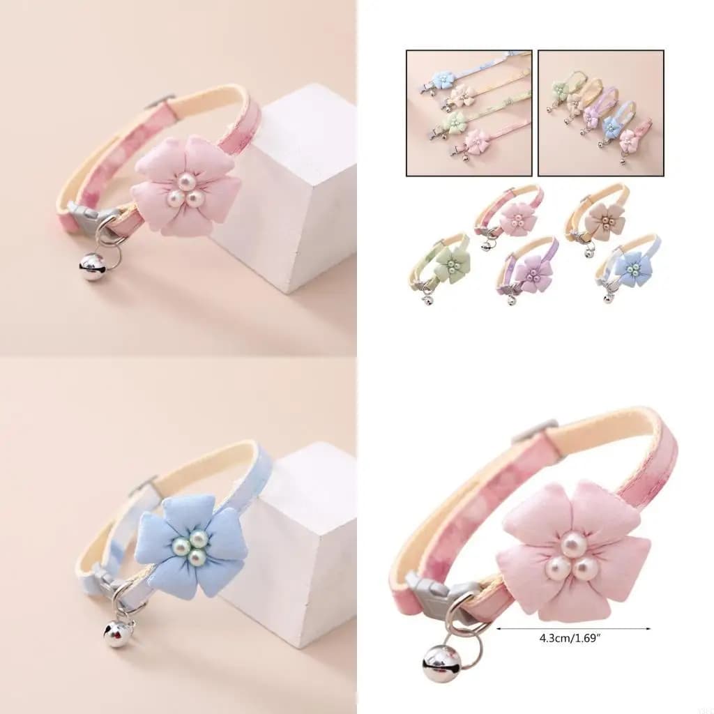 Collare per cani Flower Girl per cani femmina Decorazioni floreali Collari per gatti Breakaway X3UC