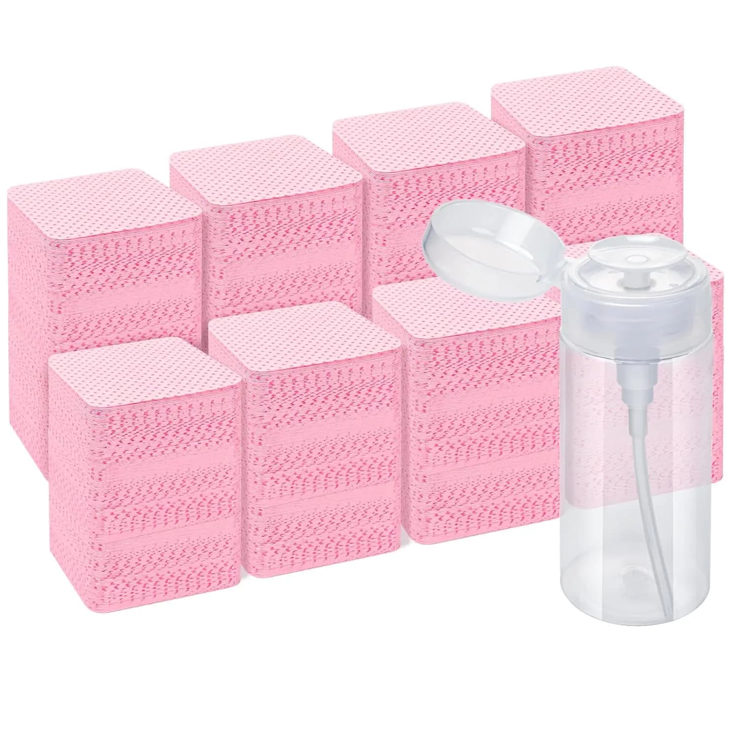 1080 salviette per unghie senza pelucchi con dispenser a pompa per acetone, morbidi tamponi non tessuti per la rimozione dello smalto gel, per uso professionale e domestico