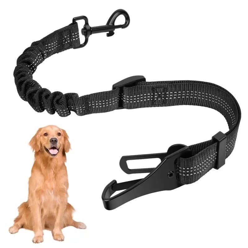 Cintura di sicurezza elastica riflettente per cani 2-in-1, guinzaglio regolabile universale per animali domestici, imbracatura per auto per viaggi in auto
