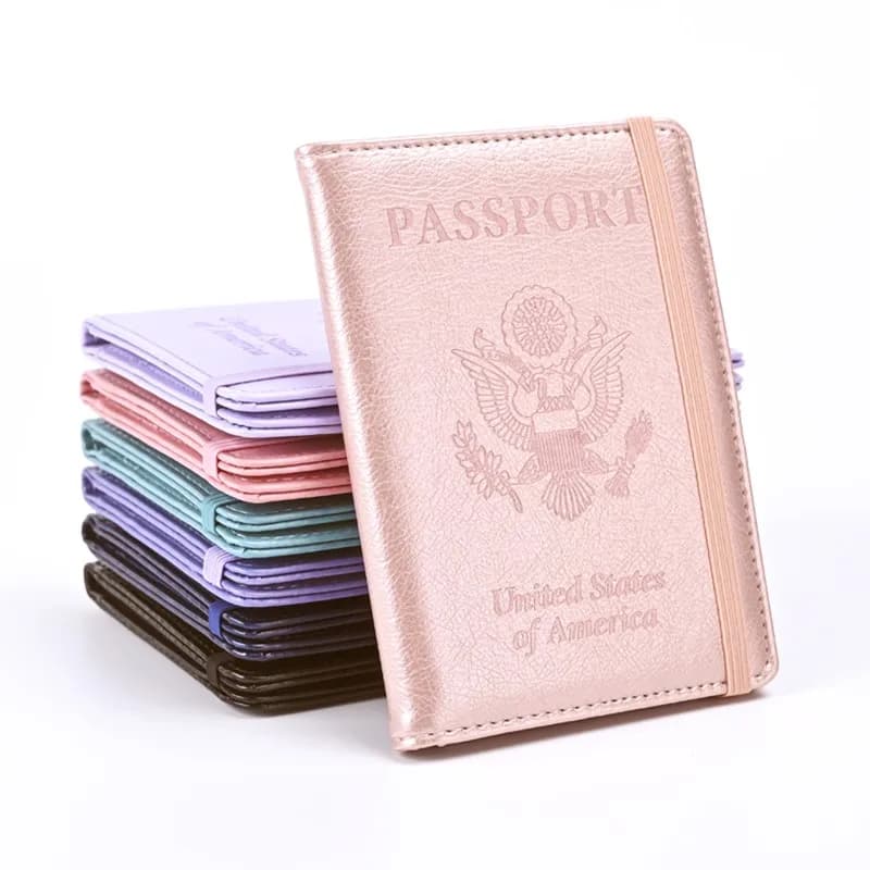 Passport Holder for Travel, RFID Passport Cover Wallet for Women Men, PU Leather Passport Book Card Holder Case