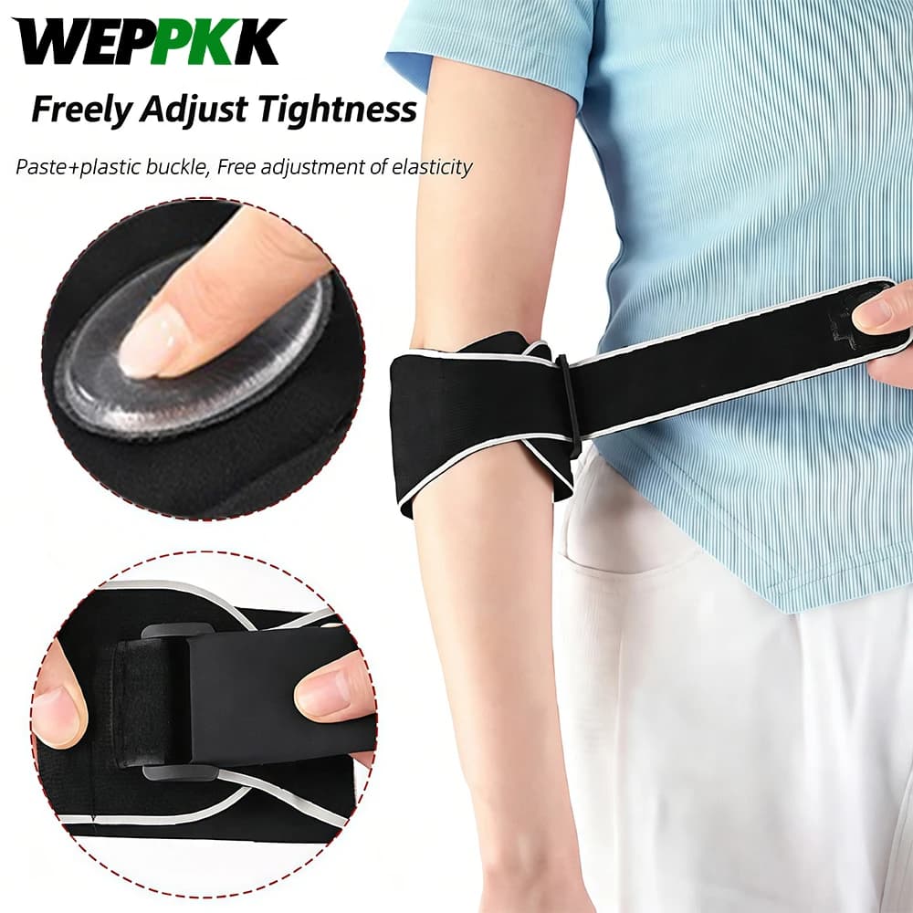 1/2Pcs Adjustable Compression Elbow Support Strap with Shock Absorbing for Sports Golfer Basketball Badminton Tennis Volleyball