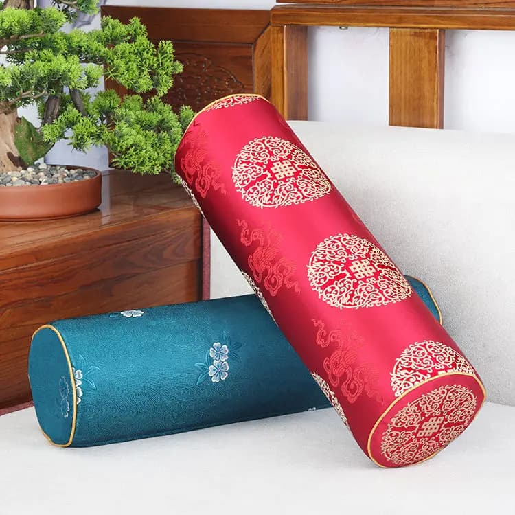 50/55cm Chinese-style mahogany sofa cylindrical backrest light luxury long candy pillow handrail cervical pillow headrest