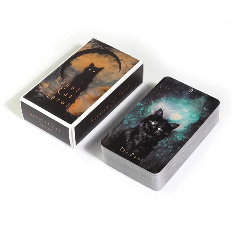 Mazzo di tarocchi di gatto stregato Gatto nero Fearless Family Oracle Card Giochi da tavolo Carte da gioco Carte da gioco di intrattenimento per feste in famiglia