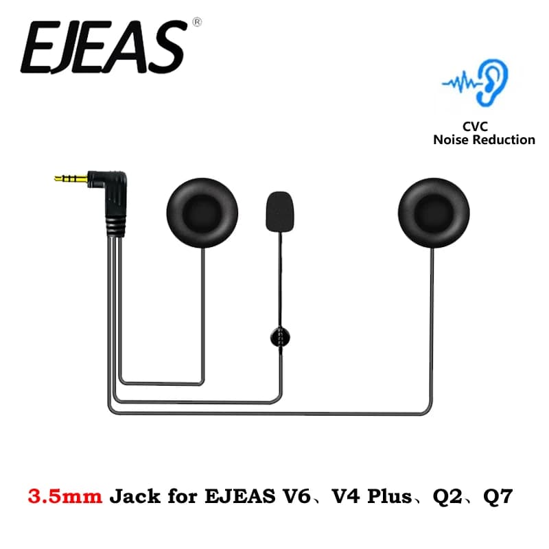 Per V6 Serie Q2 Q7 V4 Plus Moto Bluetooth Casco Interfono EJEAS 3.5mm Jack HiFi CVC Riduzione Del Rumore Microfono Auricolare