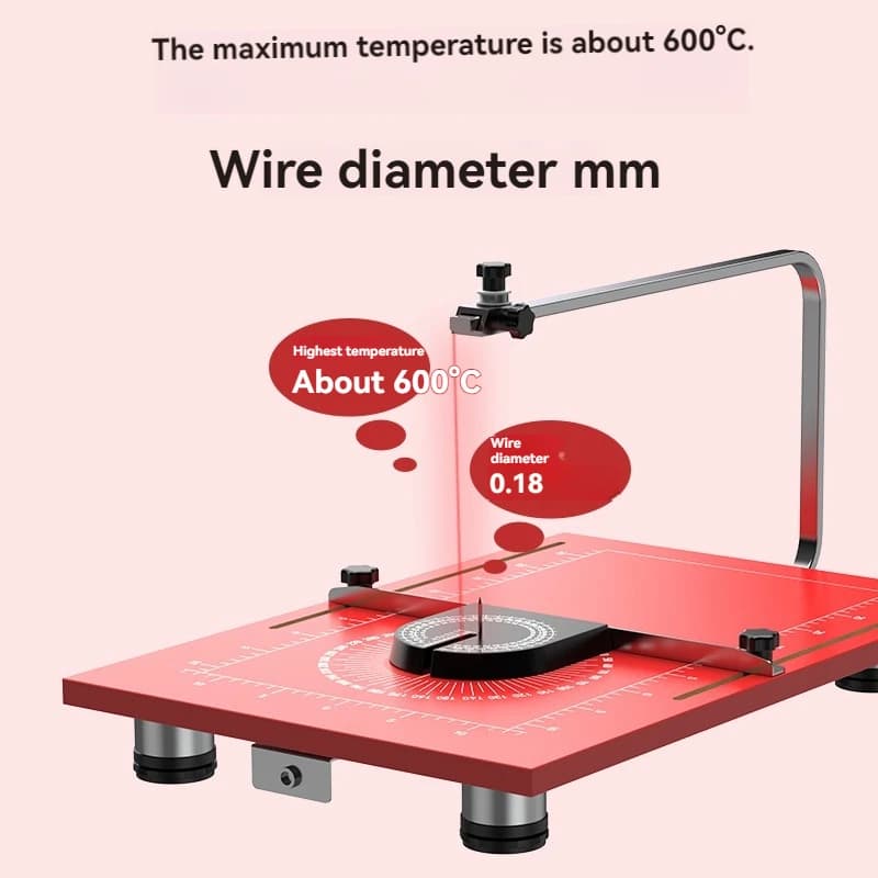 Cutting table for electric heating wires in plastic, foam and sponge cutting machine, molding and cutting of KT panels and EPE foam
