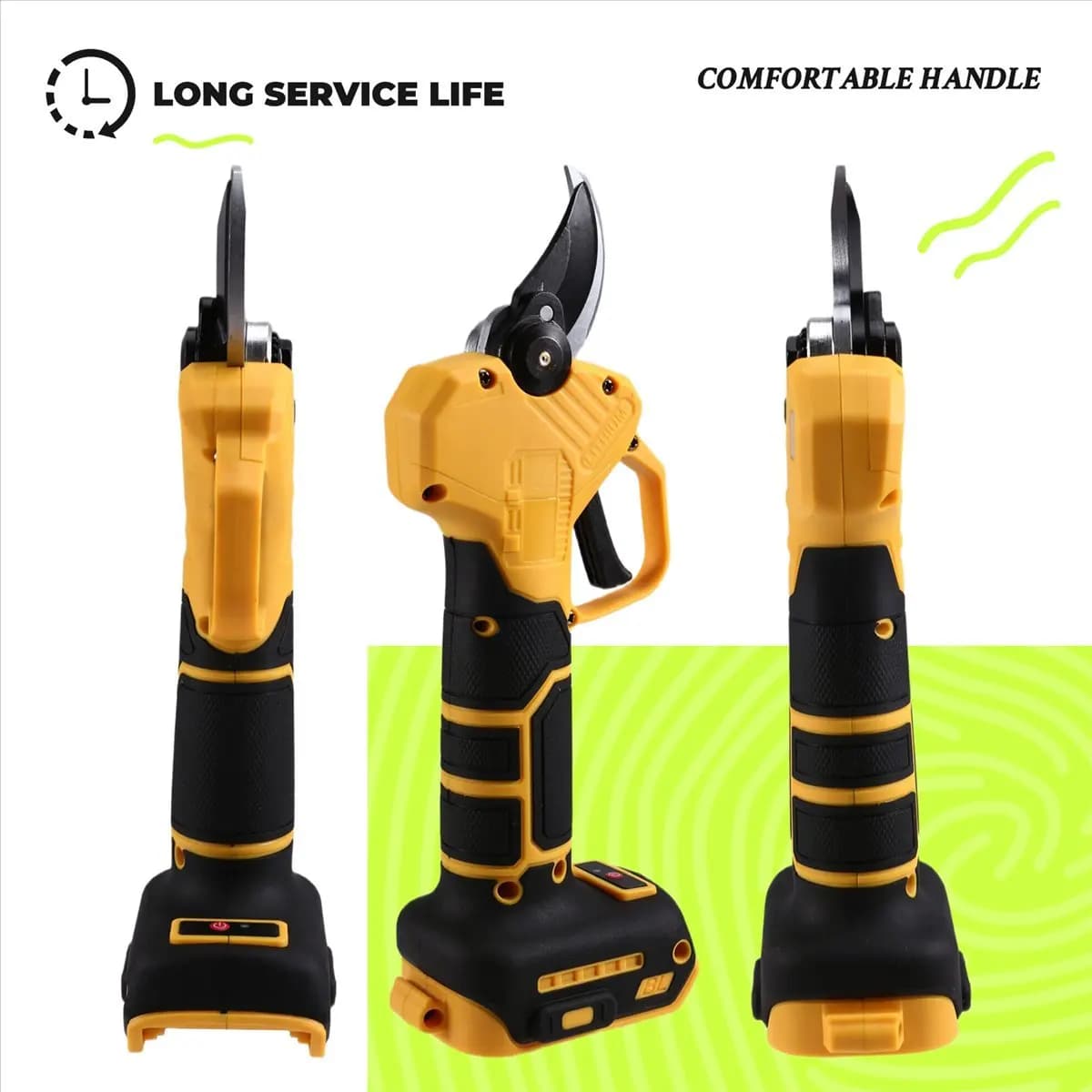 A50U Brushless Electric Pruning Shears Garden Tool Pruner Cordless Garden Scissors Fruit Tree for Dewalt 20V Battery