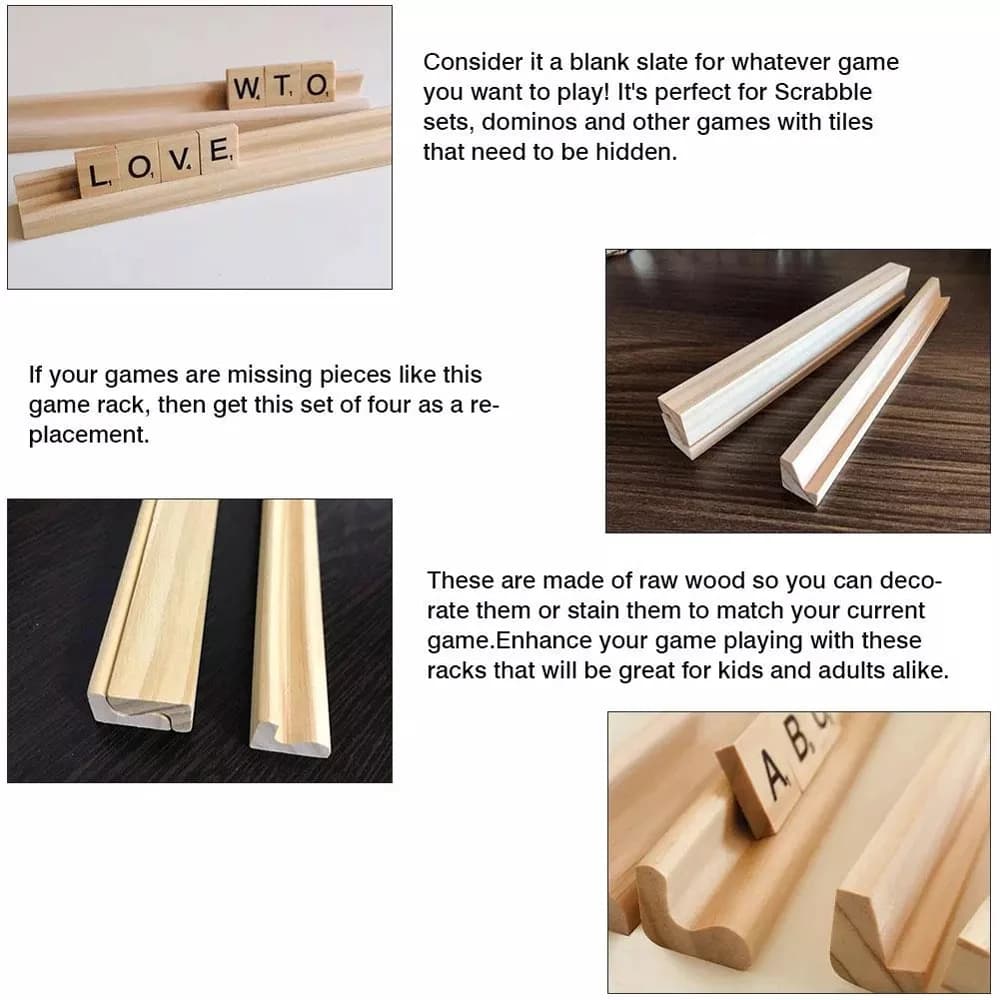 Supporti in legno per Domino e Mahjong con 4 ripiani, vassoi porta Domino, supporti per Domino Mexican Train