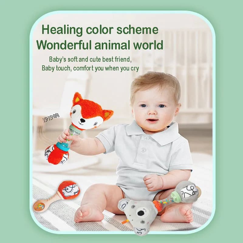 Giocattolo Sonaglino per Neonati in Silicone Morbido, Bastoncino Sensoriale per l'Apprendimento Precoce e il Rilassamento, Regalo per Bambini