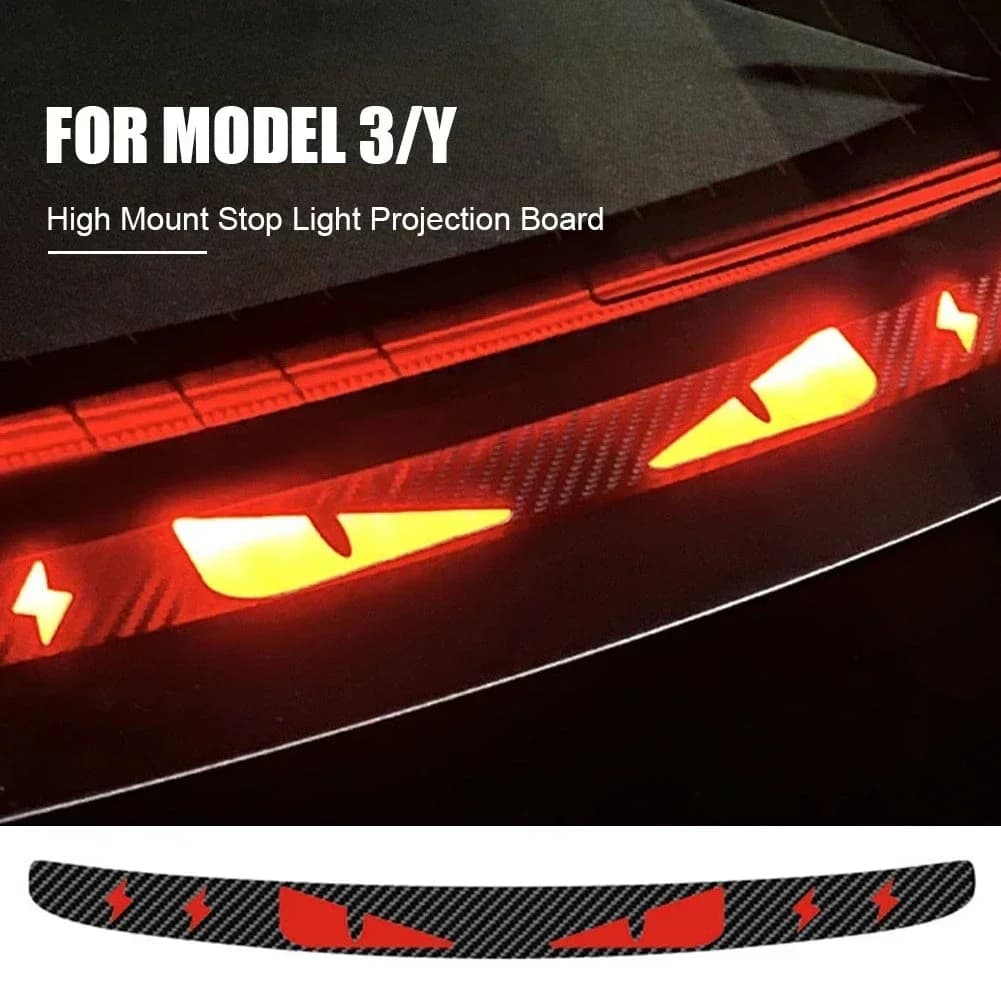 NUOVO Per Tesla Modello 3 Modello Y Scheda di proiezione luce freno a montaggio alto Scheda morbida in PVC Patch luce stop Accessori facili