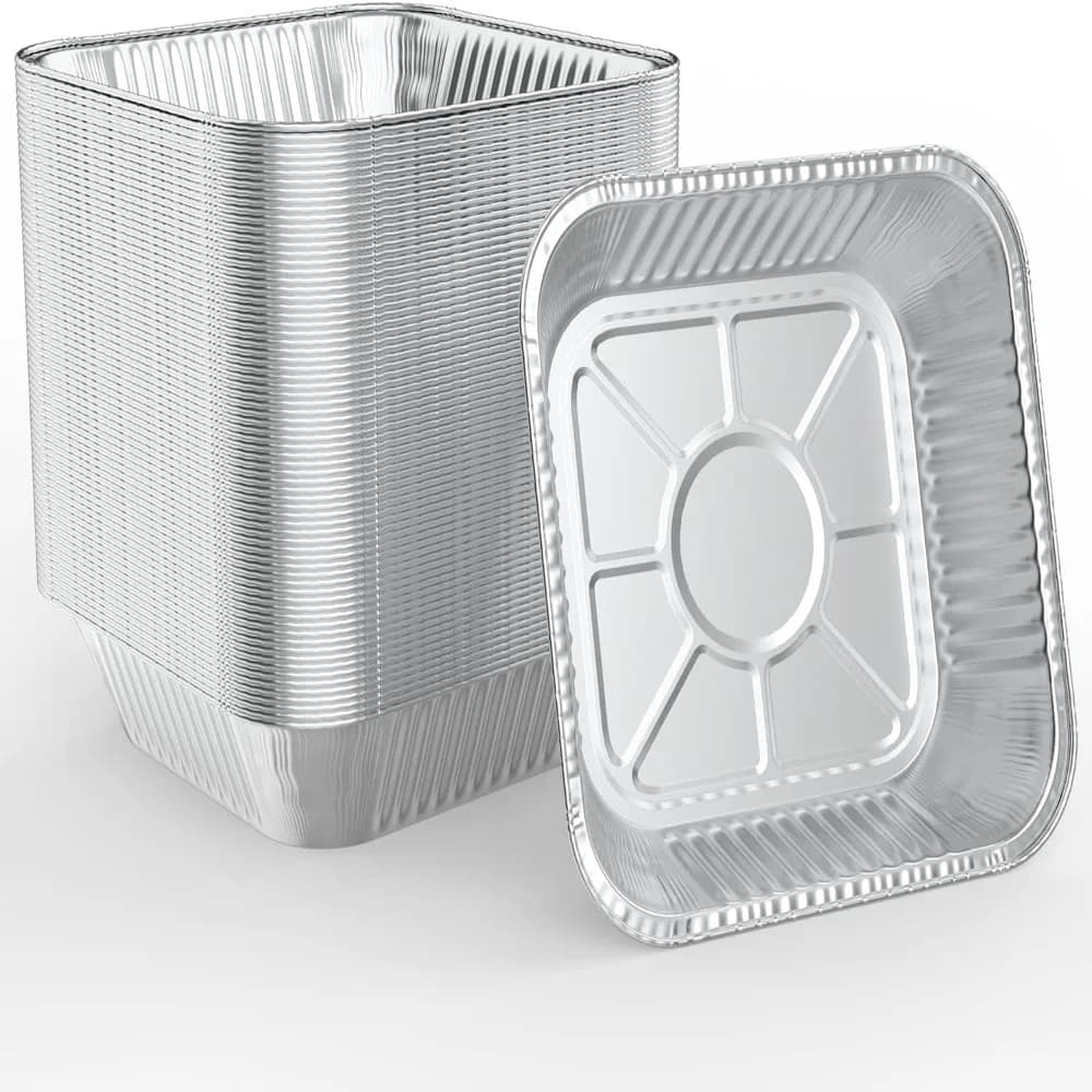 Kitchen Supplies 20CM Air Fryer Aluminum Foil Pan Oil-proof Food Containers BBQ Drip Pan Tray Non-stick Square Oven BBQ Tray