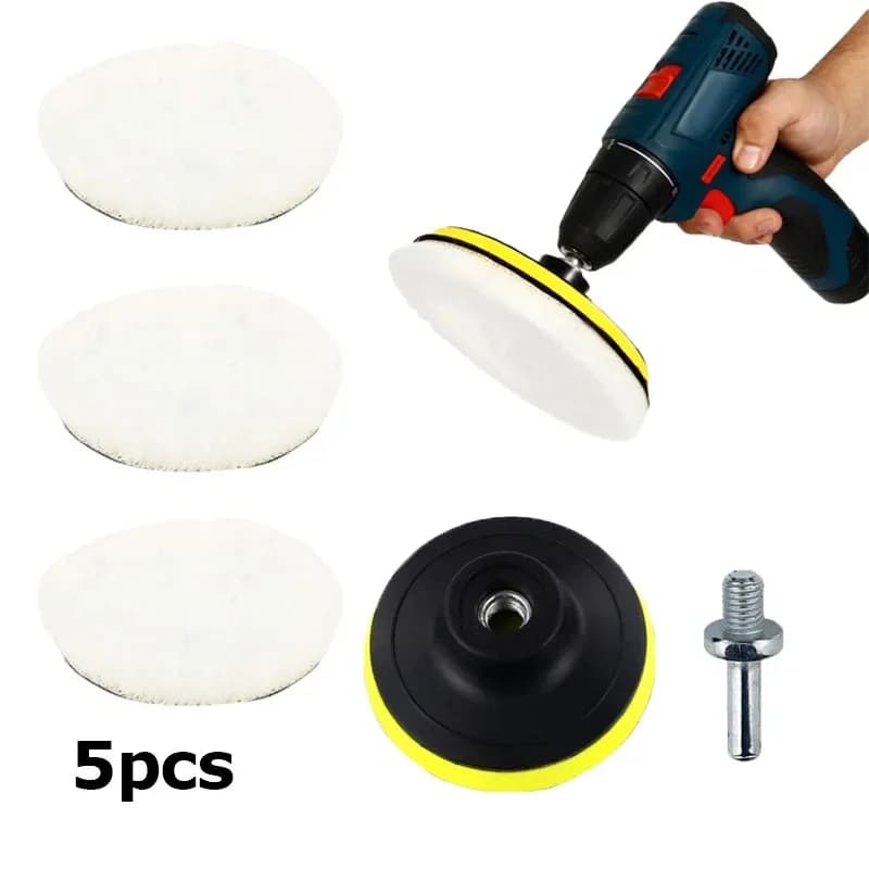 5 Pz/set Lana Lucidatura Disco Ceretta Lucidatura Tampone di Lucidatura 75mm Auto Vernice Cura Lucidatore Macchina Pad Auto Accessori di Bellezza