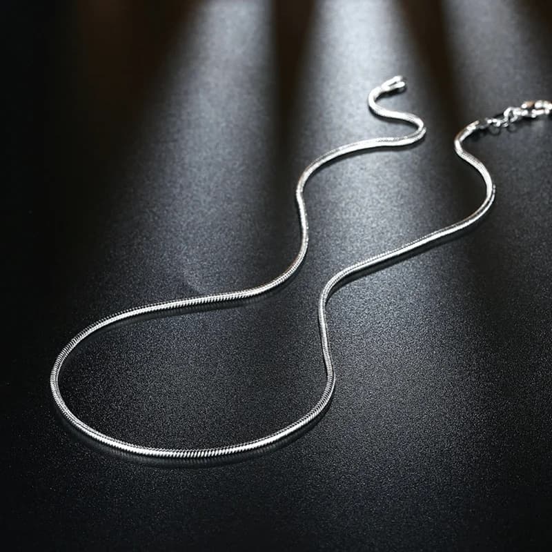 925 Sterling Silver Snake Chain Necklace 1Pc Unisex Men Women Fashion Clavicle Chain Jewelry Gift For Him Her