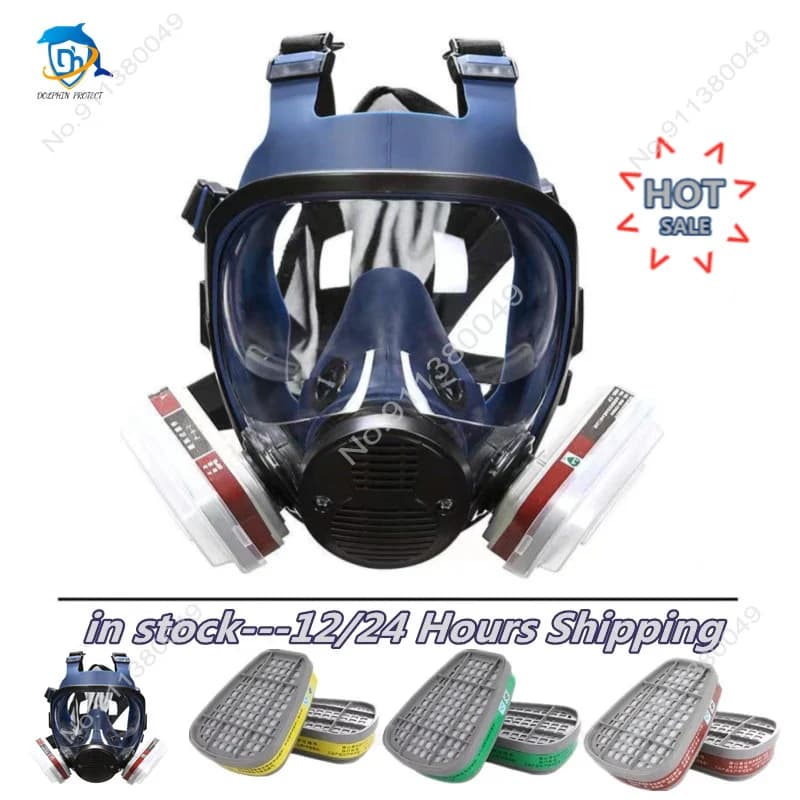 15/17 in 1 high quality chemical respirator new gas mask insecticide spray silicone mask full face filter for laboratory welding