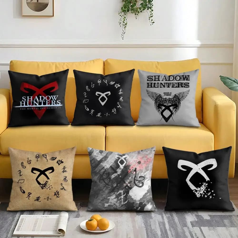 S-Shadowhunters Cushion Cover Soft Short Plush Double-Sided Printing Home Decor Machine Washable Pillow Case Gift