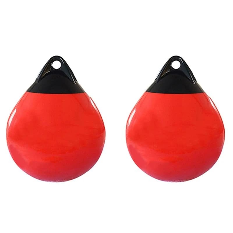 X08A 2X Heavy Duty PVC Boat Fenders Ball Round Anchor Buoy Dock Bumper Ball Inflatable Protection Marine Mooring Buoy Red