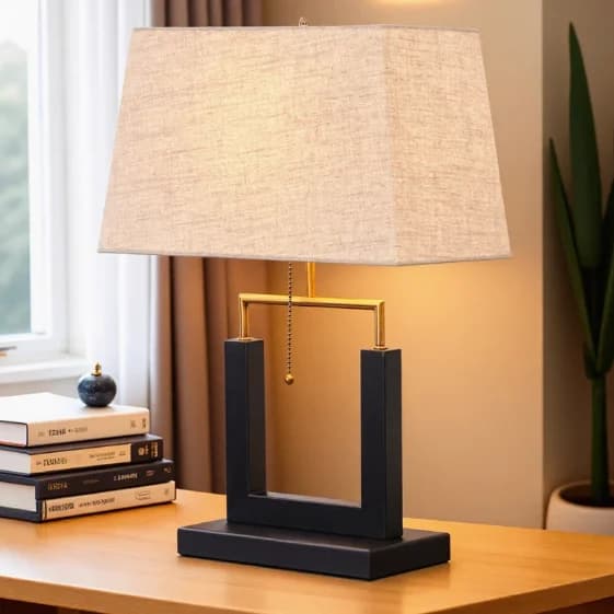Nuova Lampada da Tavolo Moderna Europea Quadrata AC E14 Dimmerabile, Design di Alta Gamma per Soggiorno, Camera da Letto Principale, Comodino, in Tessuto