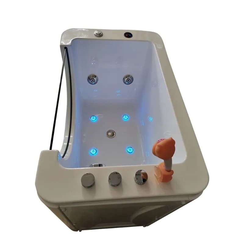 Vasca Idromassaggio Professionale per Cani 2026 dal Design Moderno con Ozono, Vasca da Bagno per Animali Domestici Autoportante con Massaggio e LED, per Lavaggio e Toelettatura, Vasca Spa per Animali