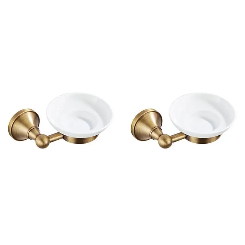 ABGH-2X Portasapone Antico in Bronzo Spazzolato per Bagno con Supporti per Sapone per Bagno e Toilette