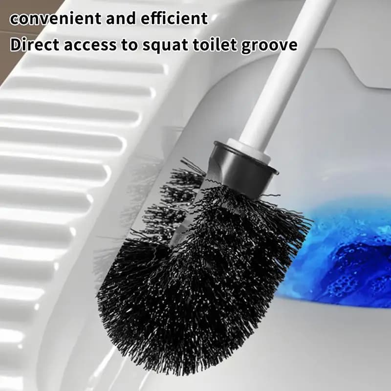 Kit Spazzola per WC Antispruzzo con Manico e Base in Plastica per una Pulizia Igienica Facile del Bagno in Casa o in Ufficio